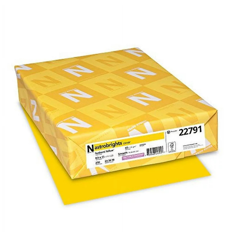 Neenah Paper® Astrobrights™ Sunburst Yellow 65 lb. Smooth Cover 8.5x11 in. 250 Sheets per
